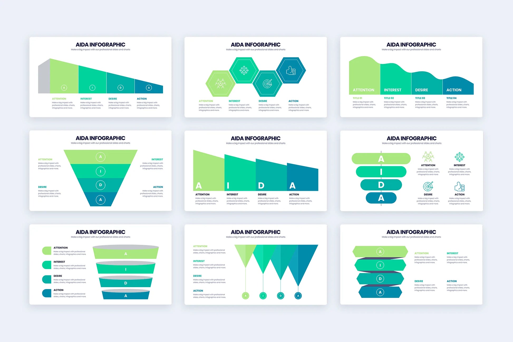 AIDA Model Infographic templates