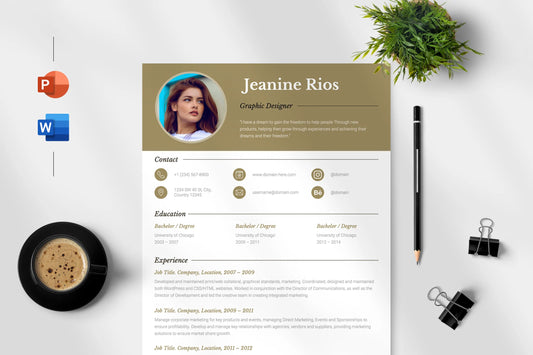 Chloe - Resume Templates PowerPoint slides