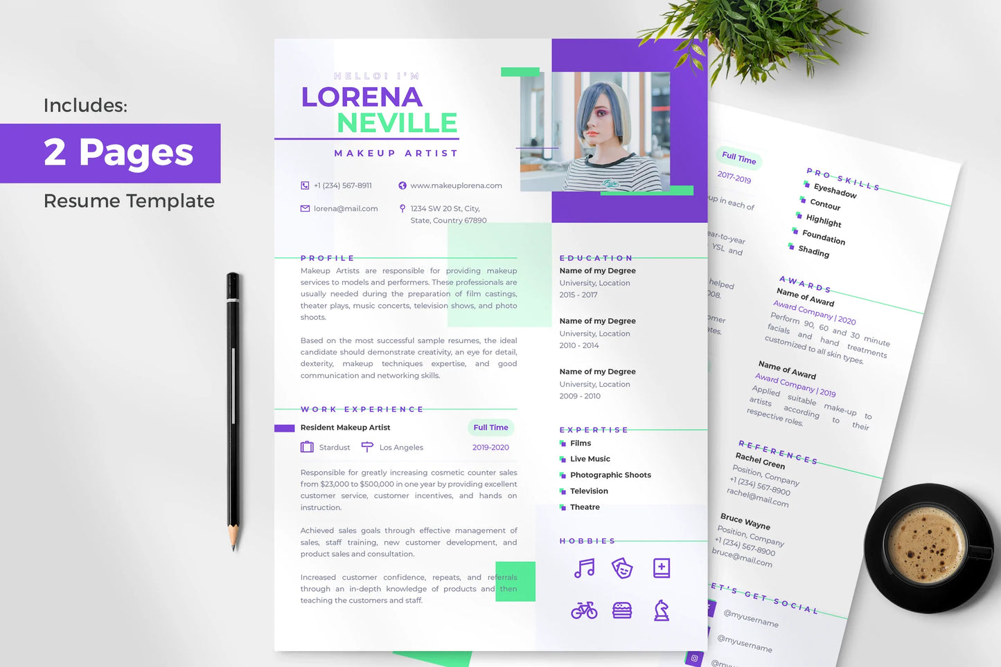 Eva Resume + Cover Letter Template Infographic Templates PowerPoint slides