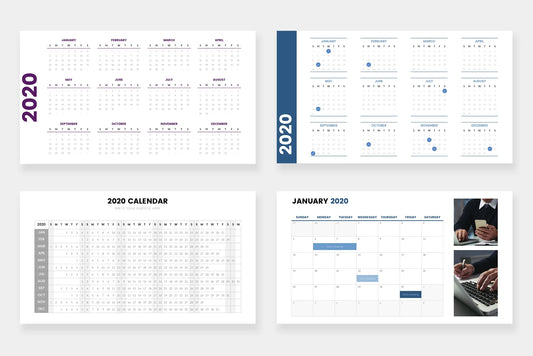 Calendar 2020 Slides Infographic Templates PowerPoint slides
