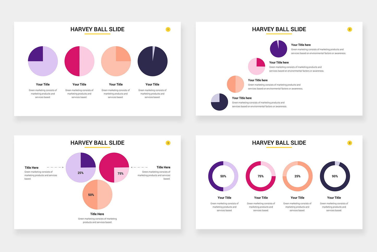 Harvey Ball Infographic templates