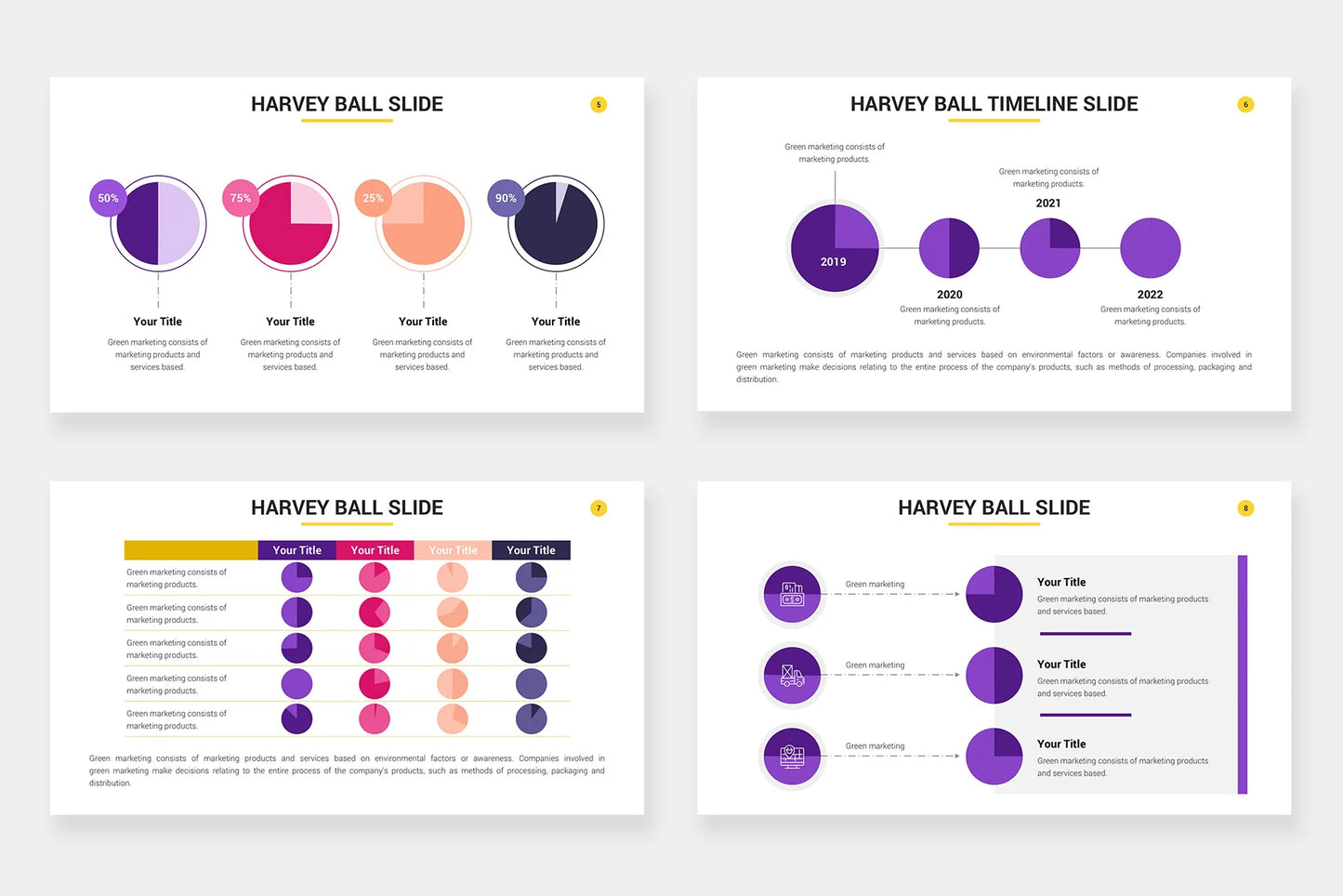 Harvey Ball Infographic templates