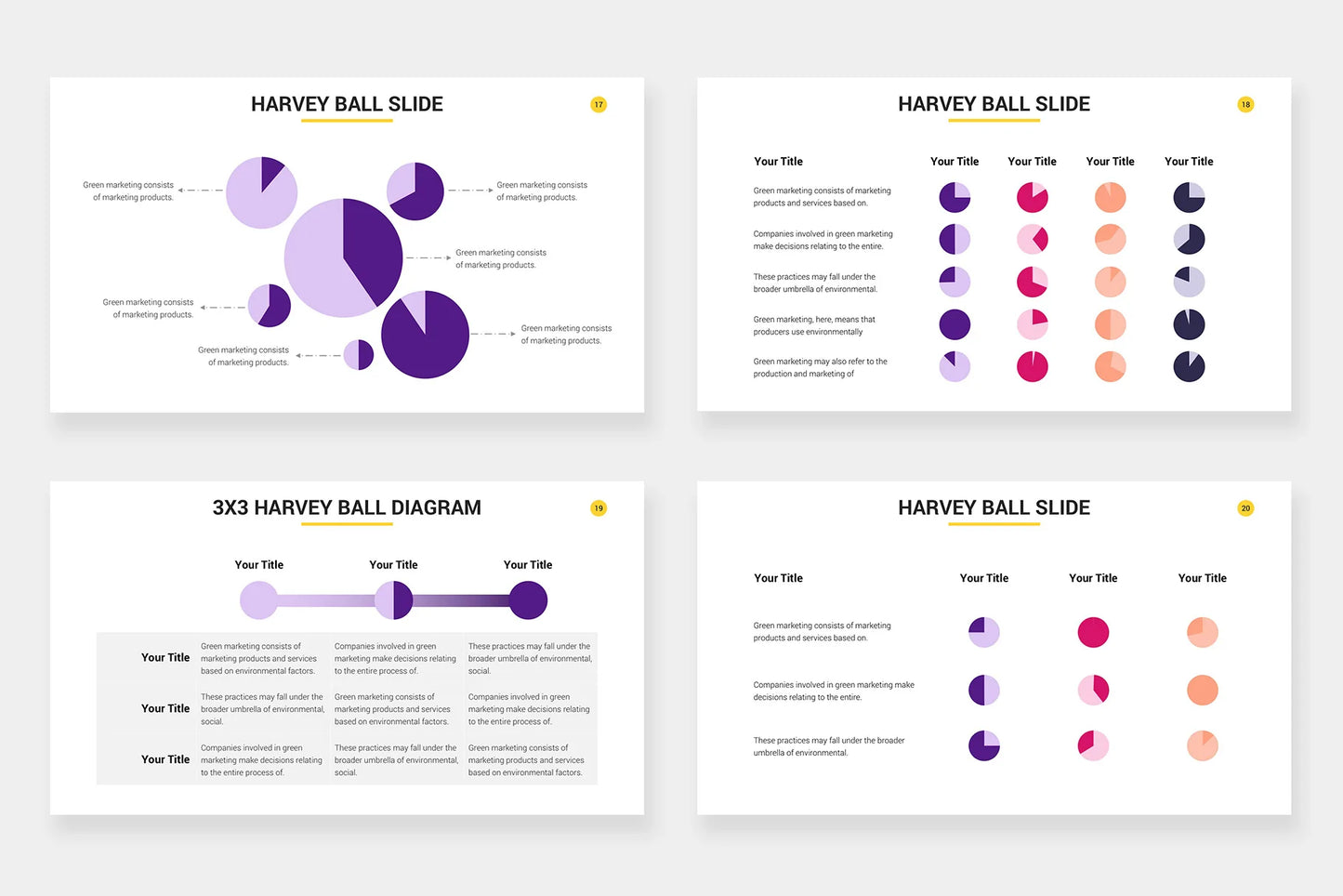 Harvey Ball Infographic templates