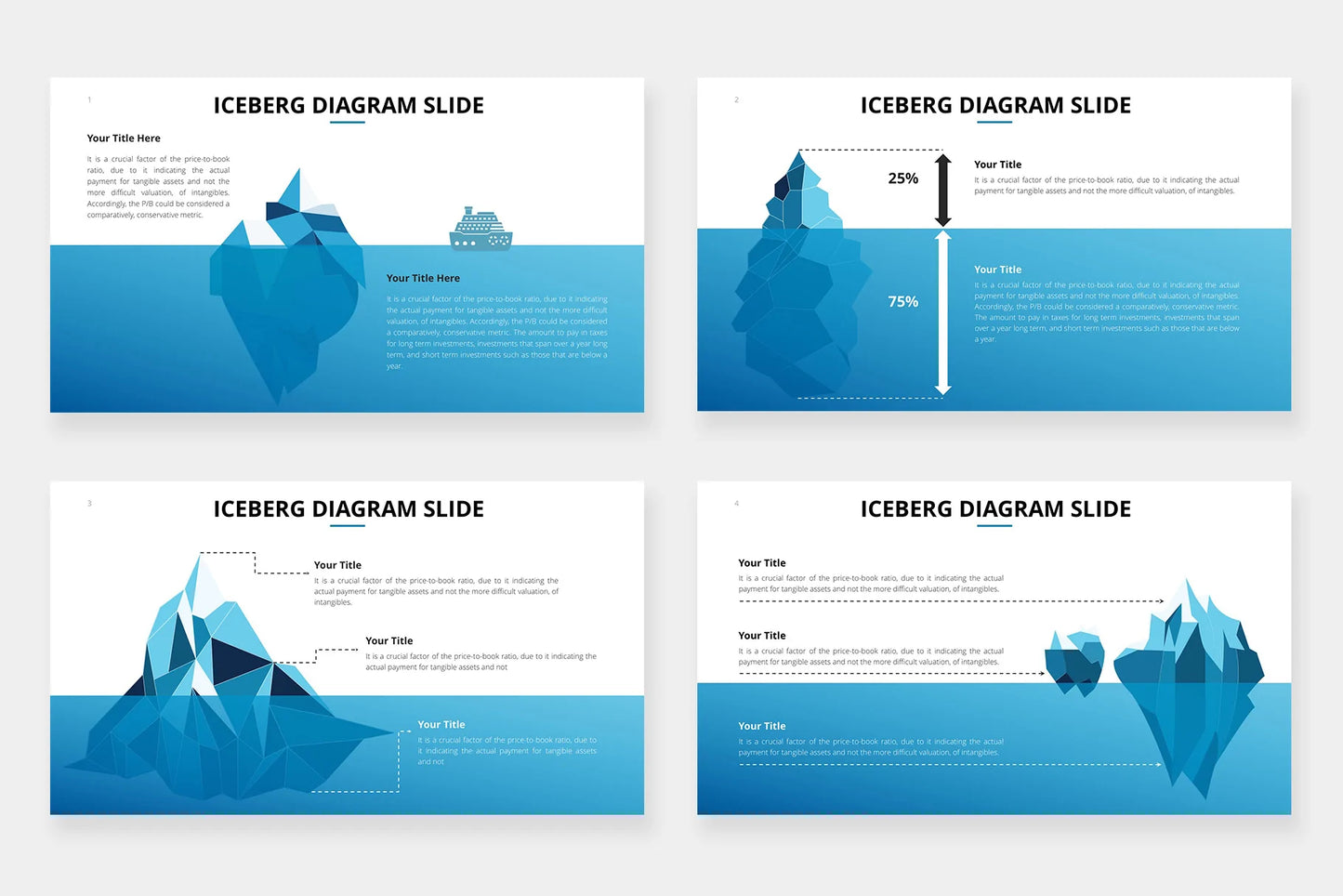 Iceberg Diagram Infographic templates