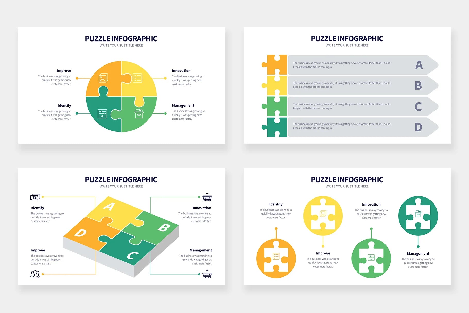 Présentation de puzzle - Modèle PowerPoint d'infographie