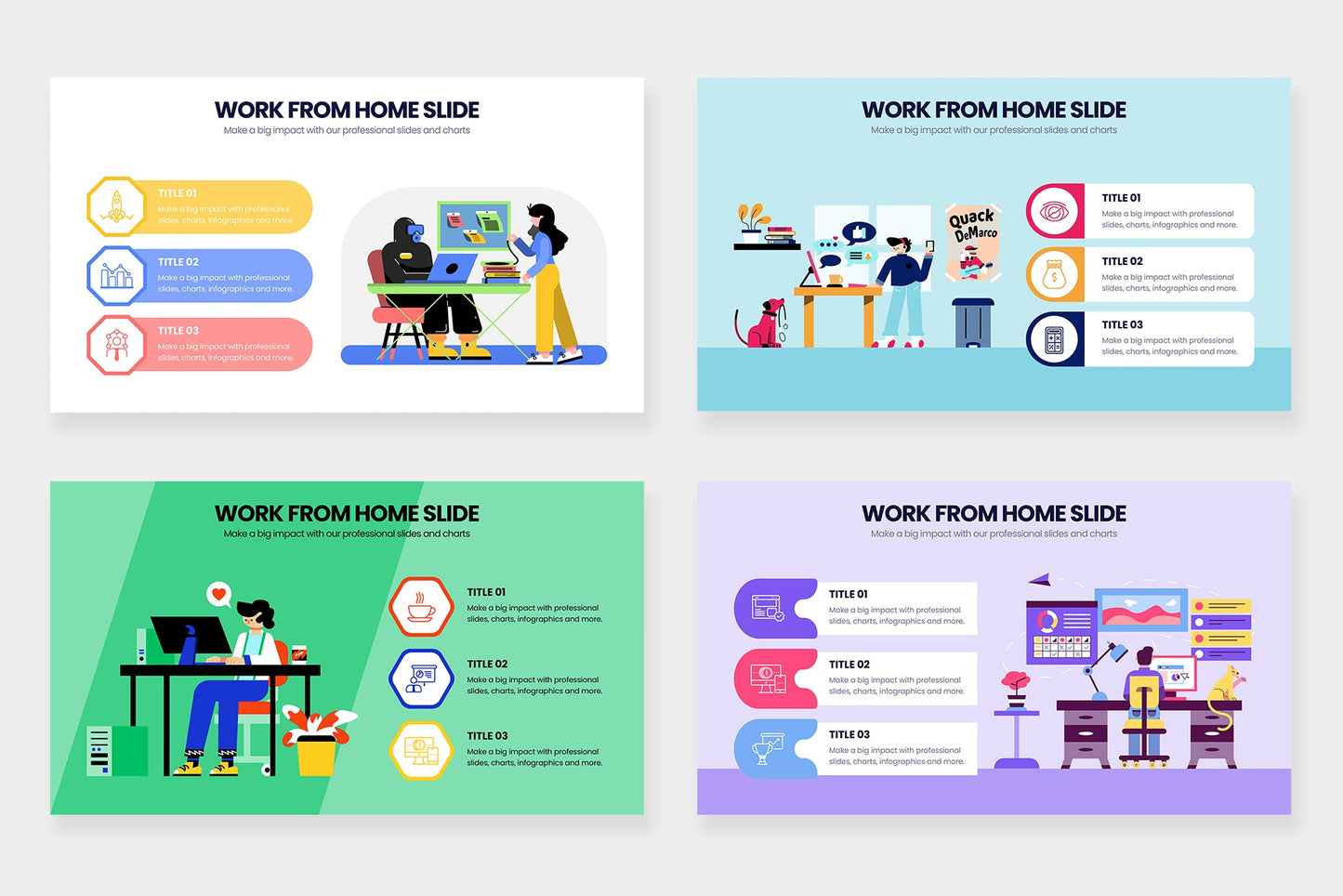 Work from Home Infographic templates