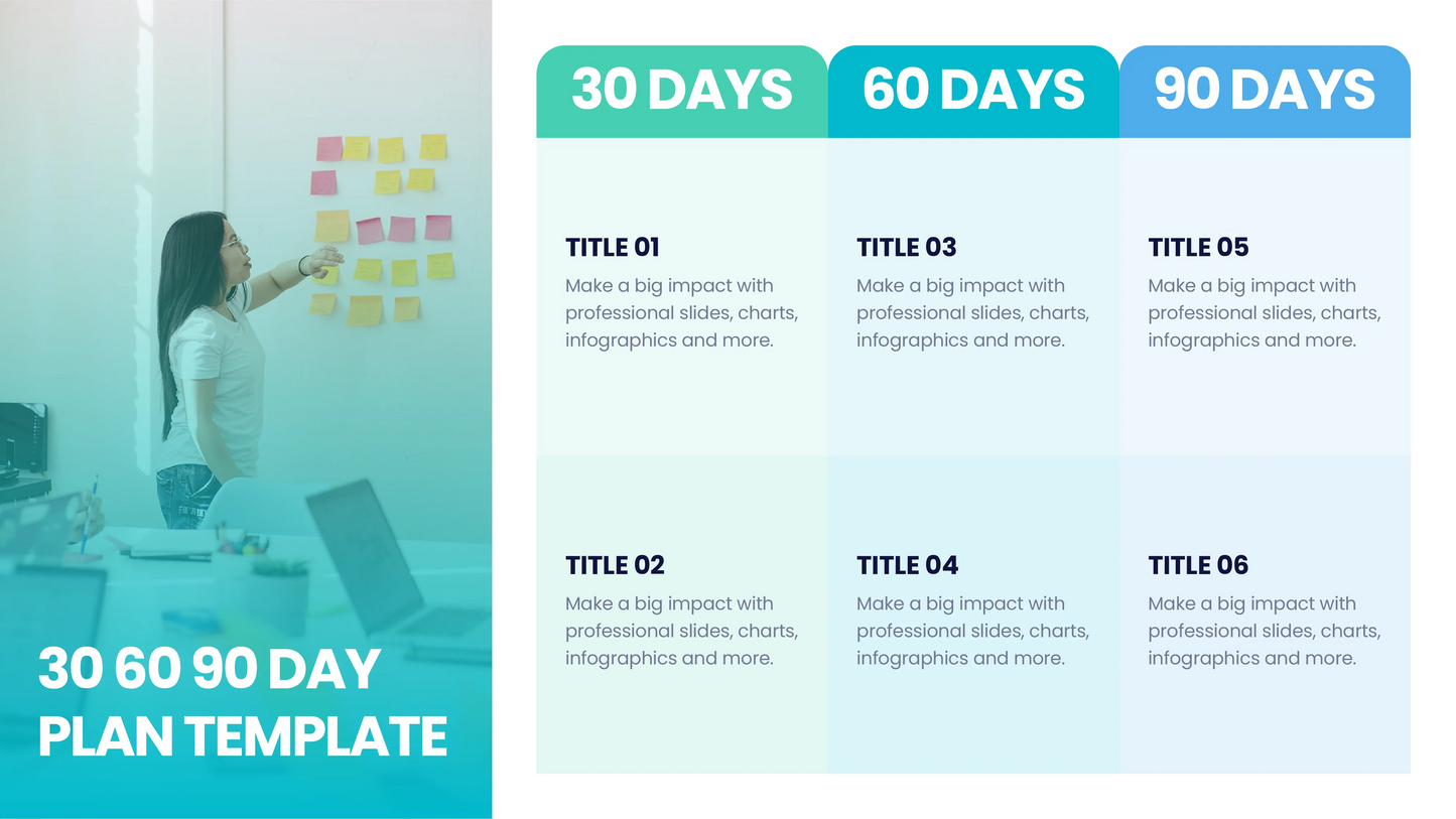 30 60 90 Day Plan infographics