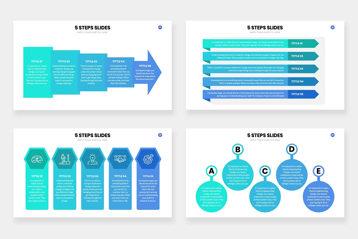 5 step Infographic templates