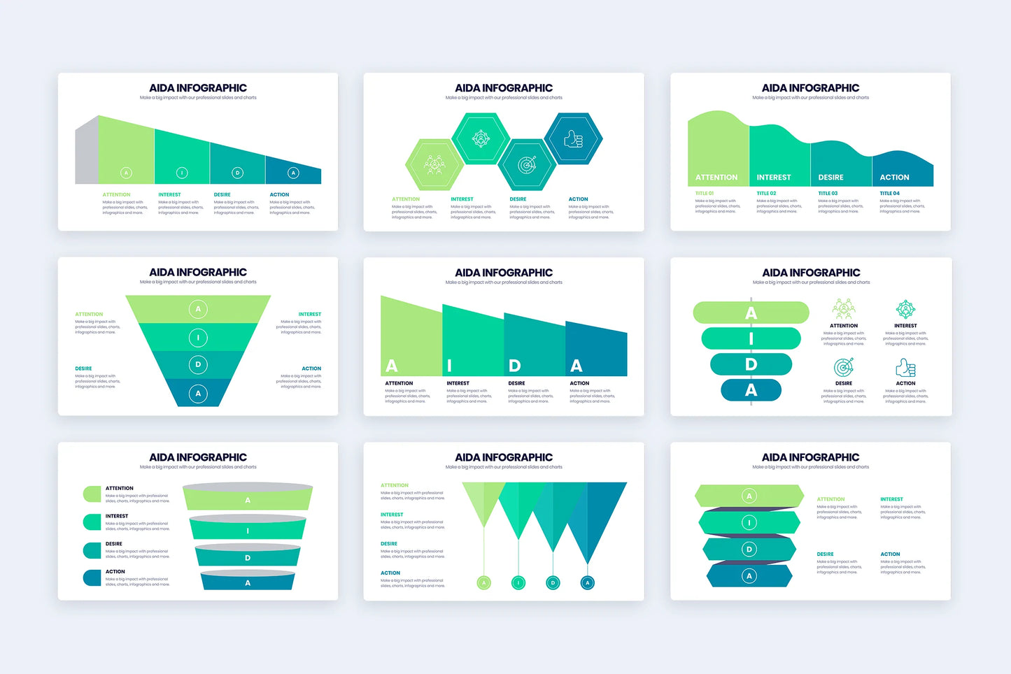 AIDA Model Infographic templates