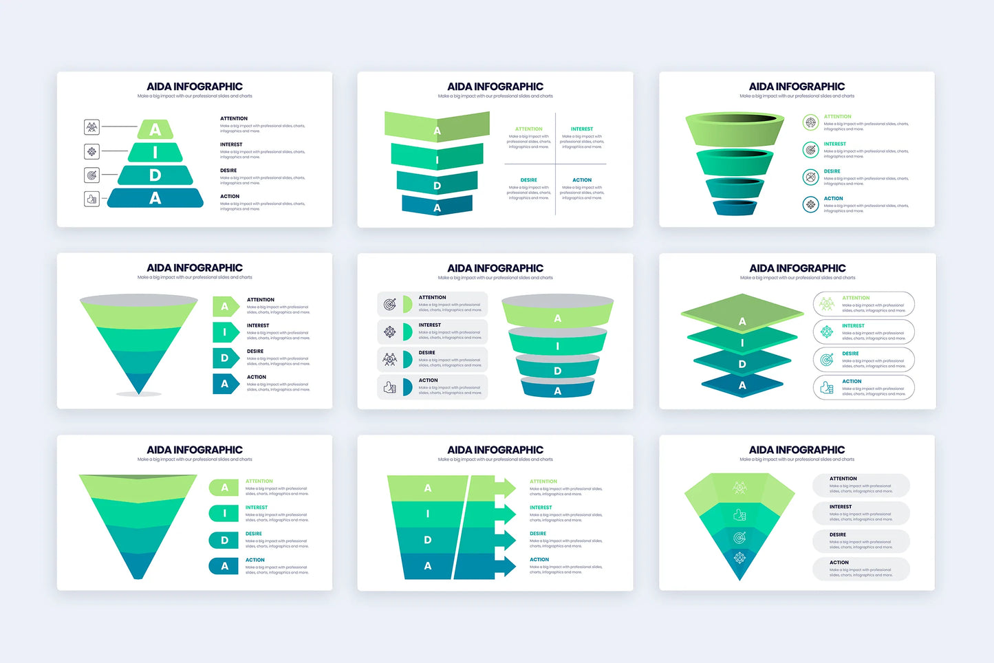 AIDA Model Infographic templates