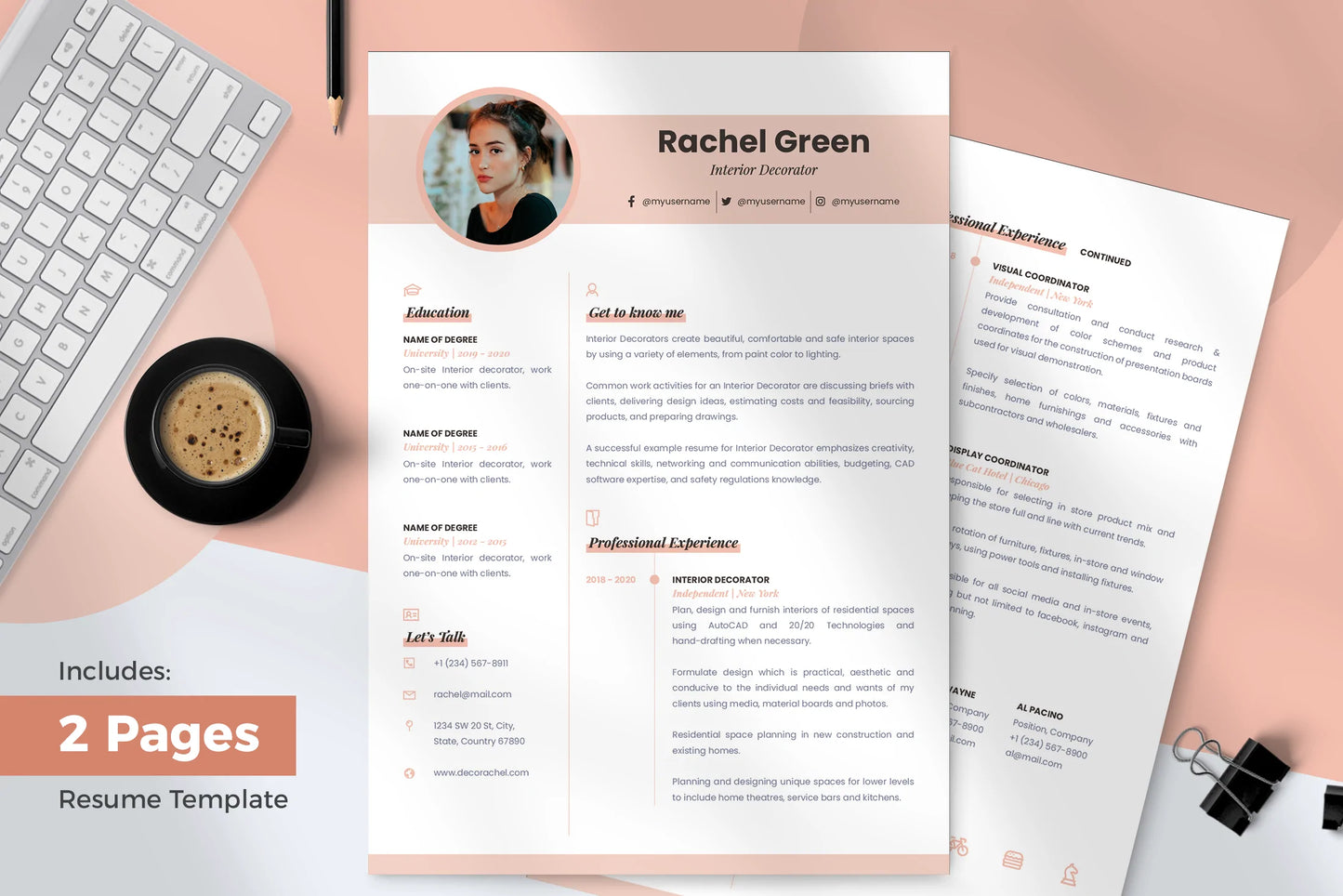 Aria Resume + Cover Letter Template Infographics PowerPoint templates