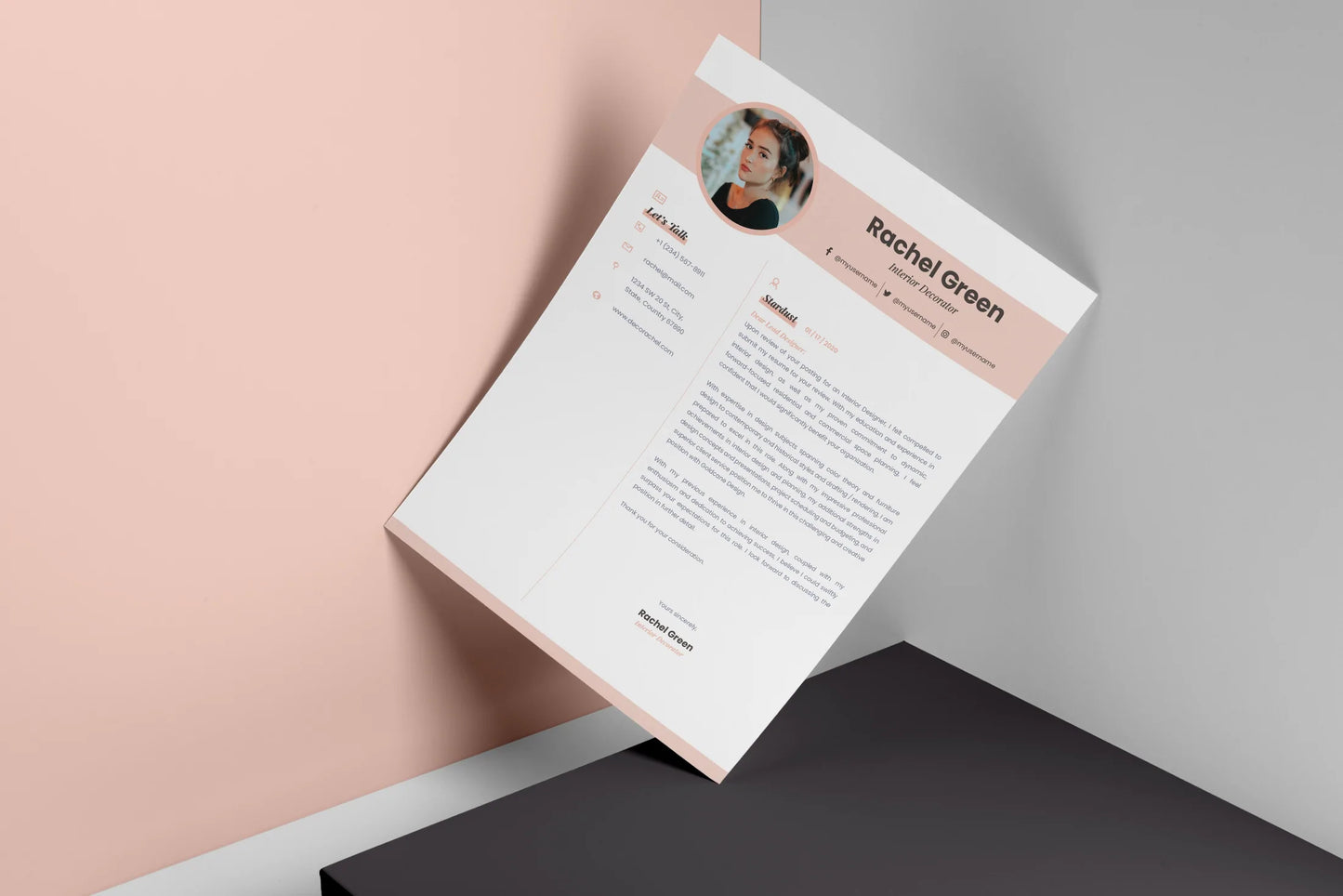 Aria Resume + Cover Letter Template Infographic templates