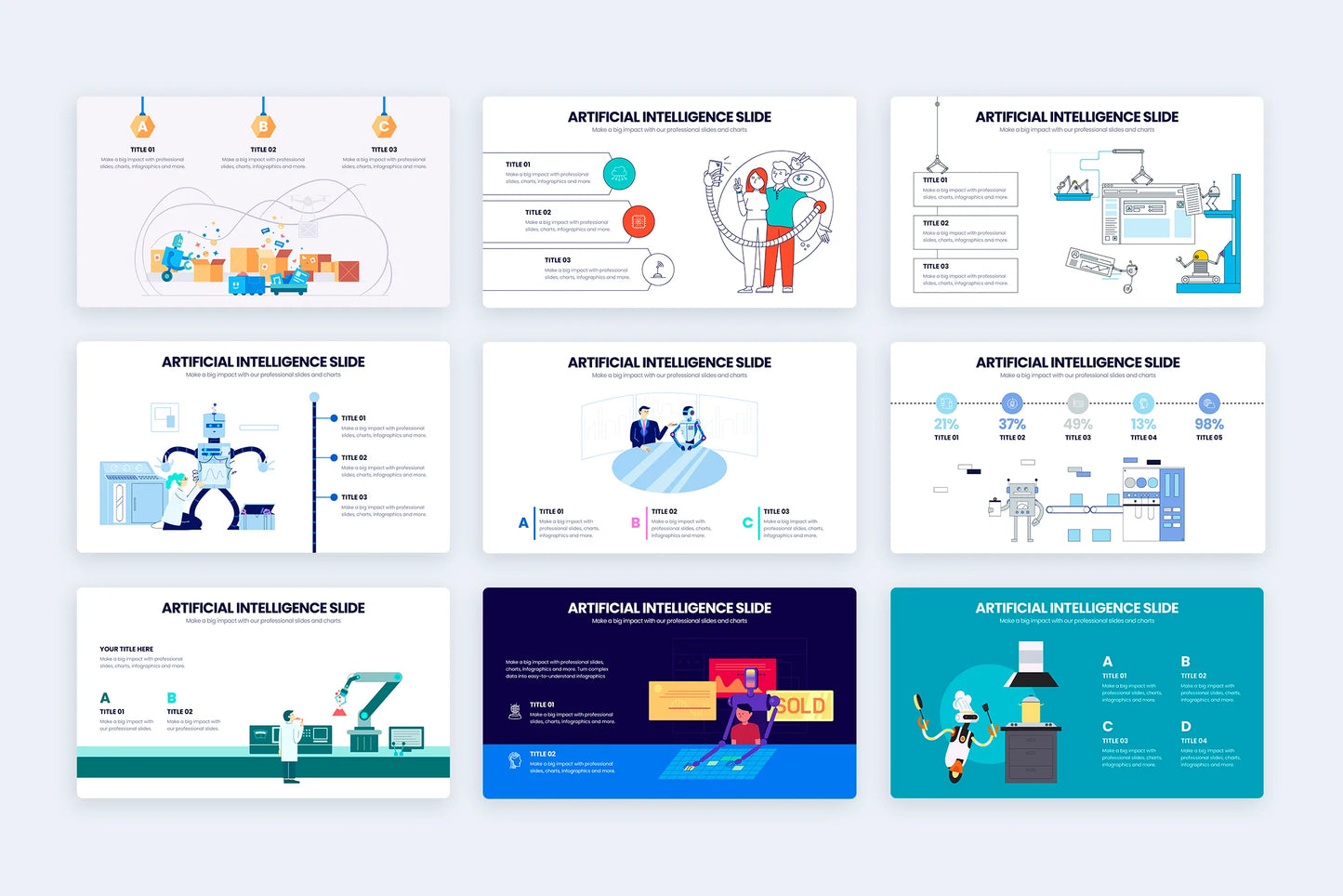 Artificial Intelligence Infographics PowerPoint templates