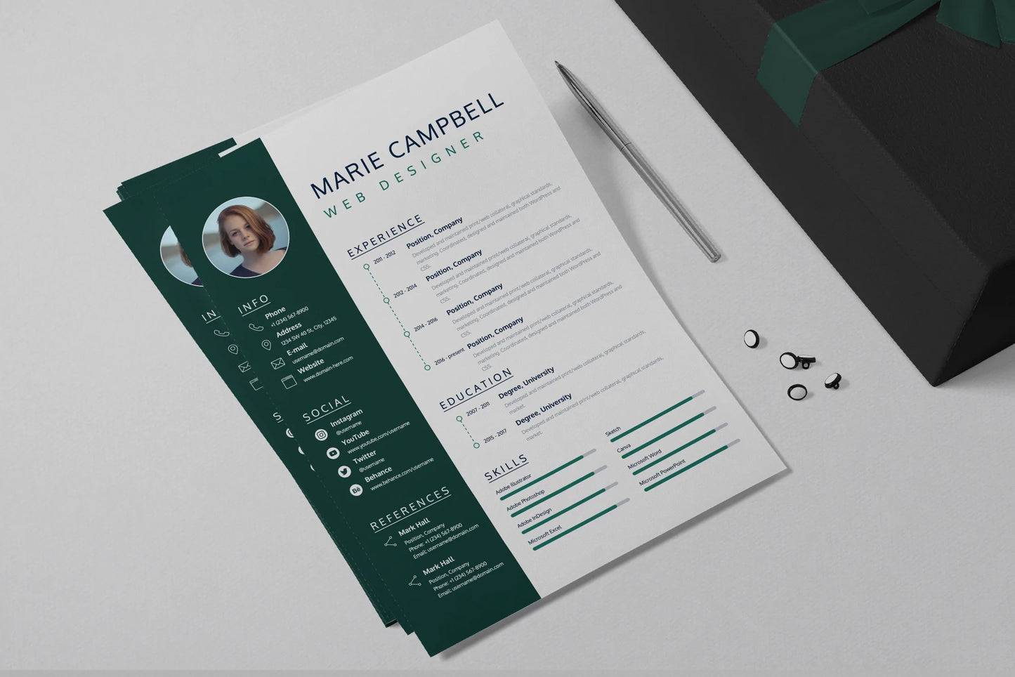 Aurora - Resume Template Infographics template