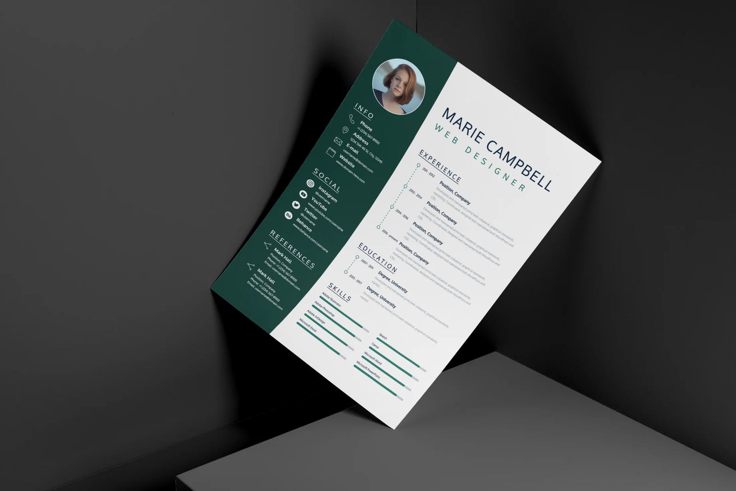 Aurora - Resume Template Infographic