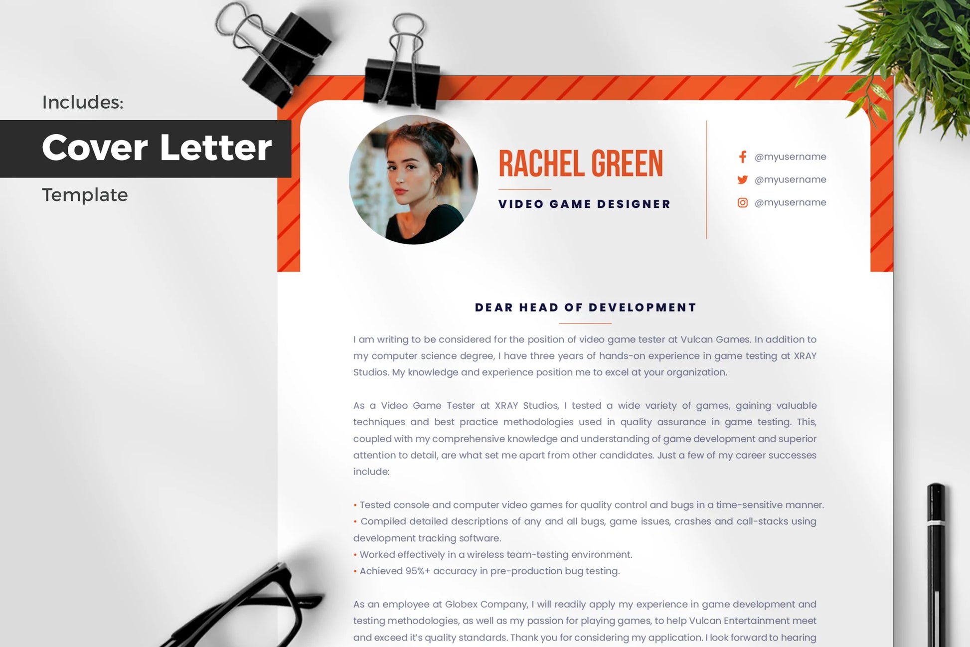 Ava Resume + Cover Letter  Infographics template