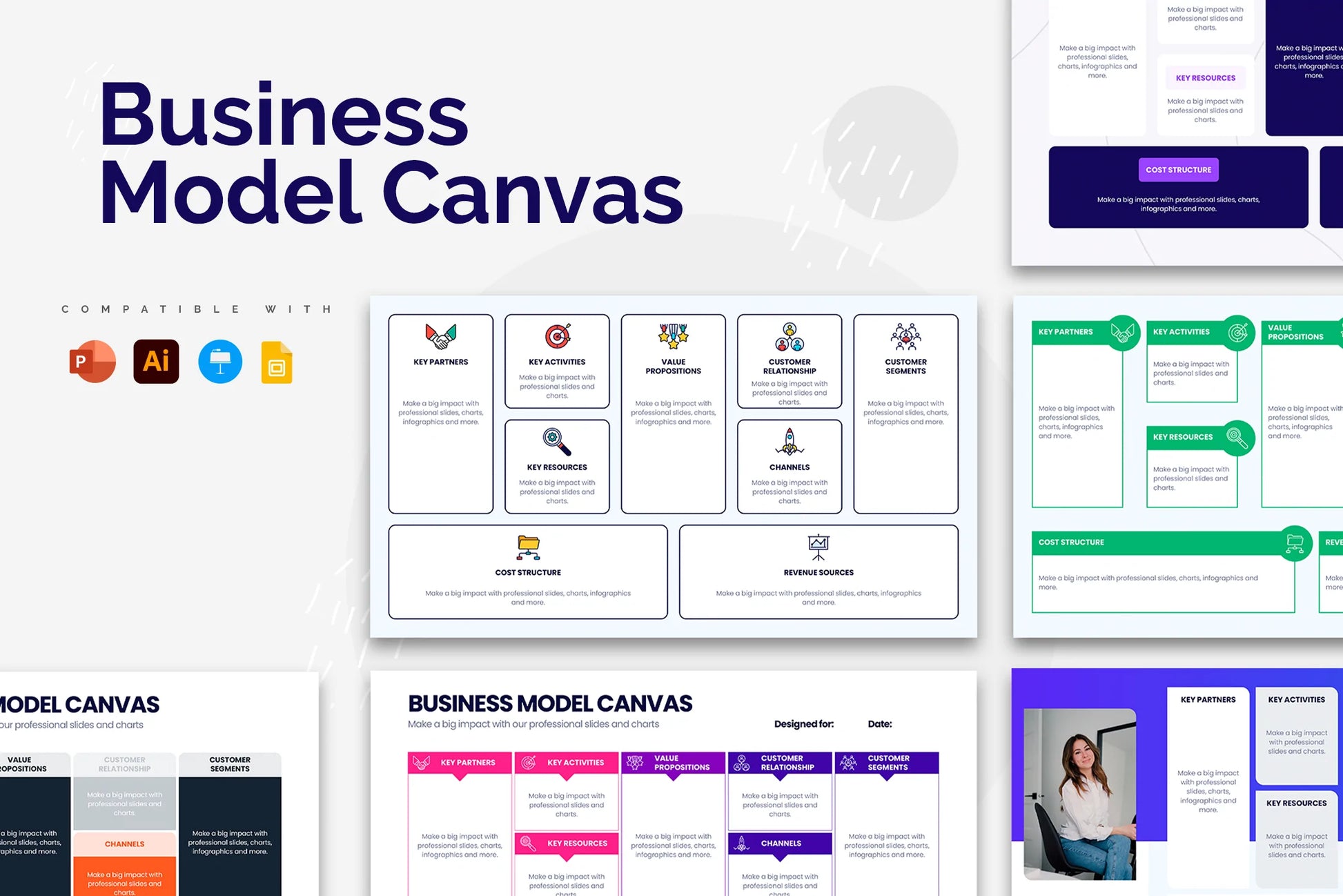 Business Model Canva Infographic Templates PowerPoint slides