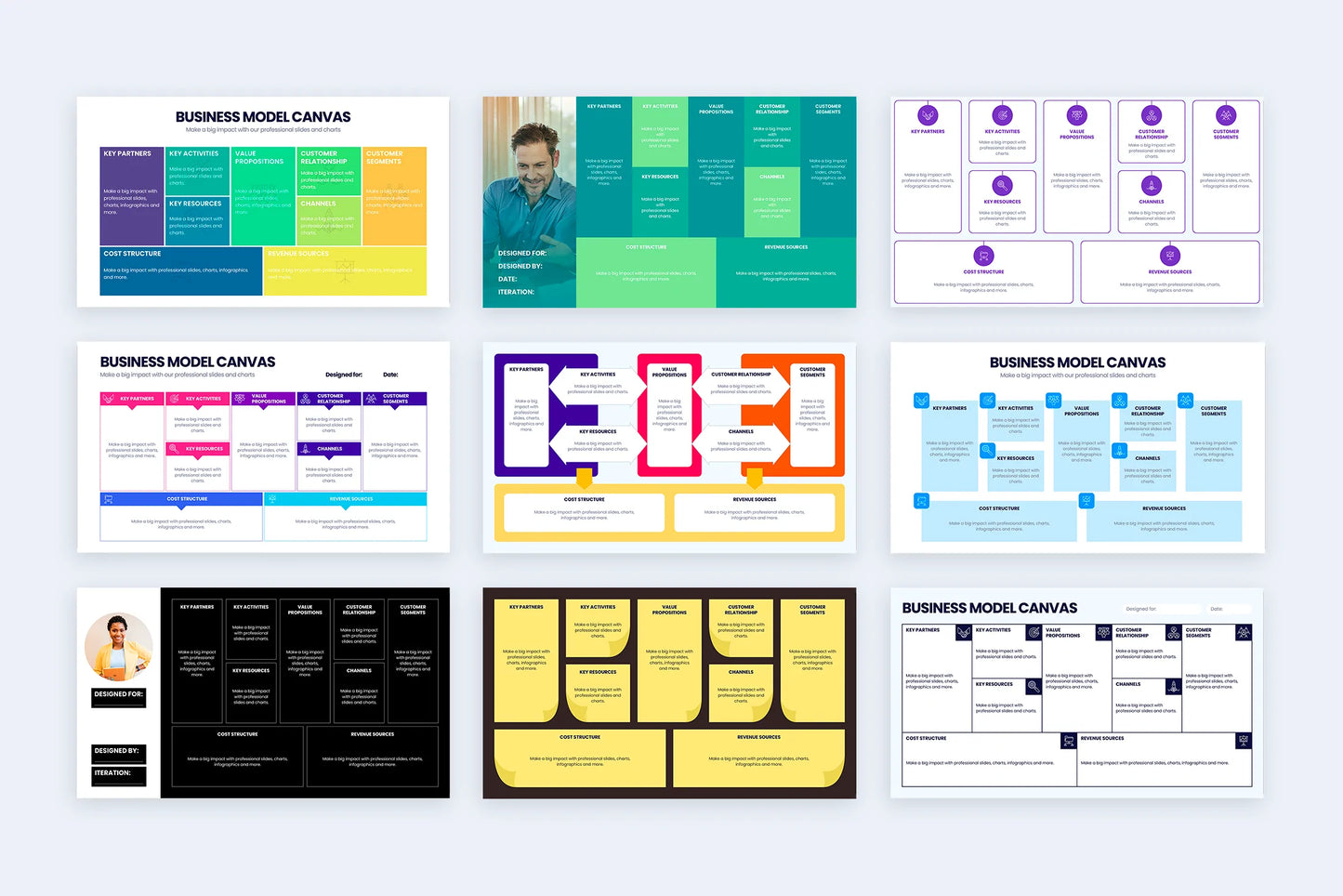 Business Model Canva Infographic Templates PowerPoint slides