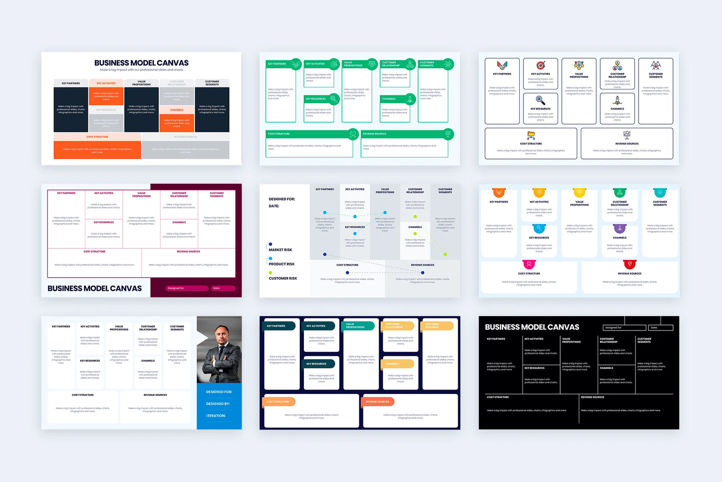 Business Model Canva Infographic Templates PowerPoint slides