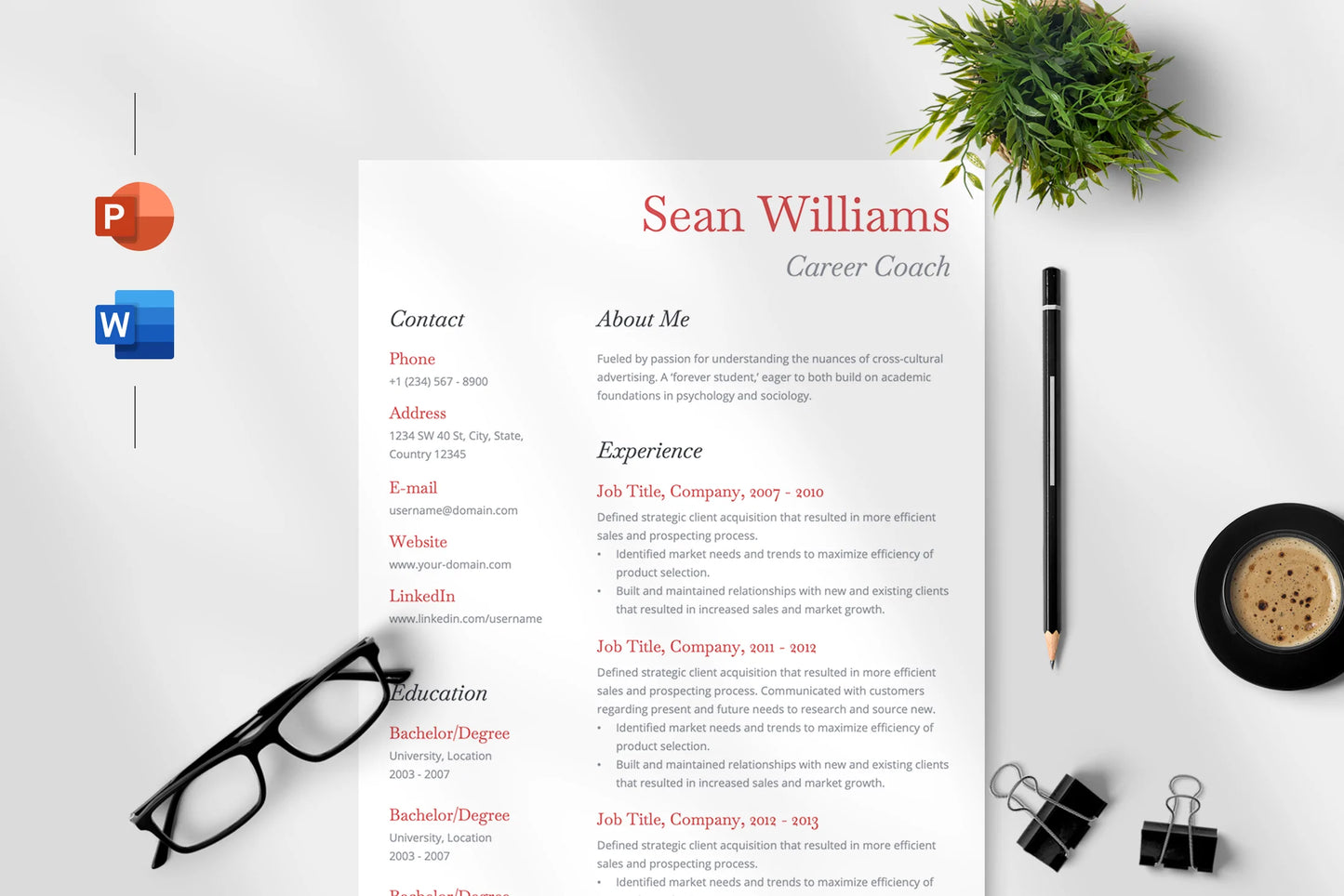 Elijah - Resume Infographic Templates PowerPoint slides