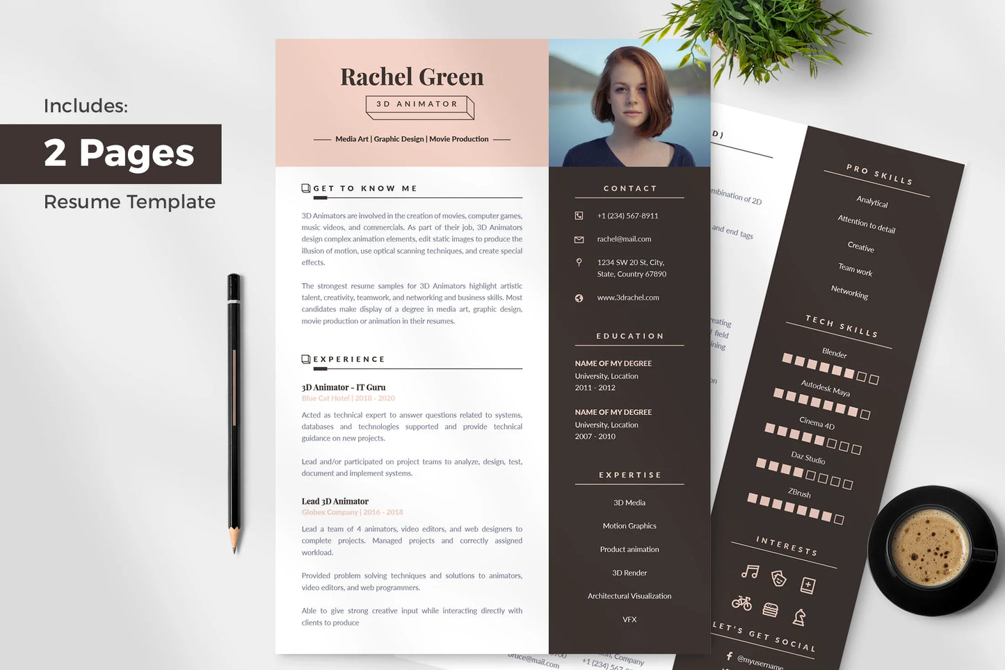 Ella Resume + Cover Letter Template Infographic templates