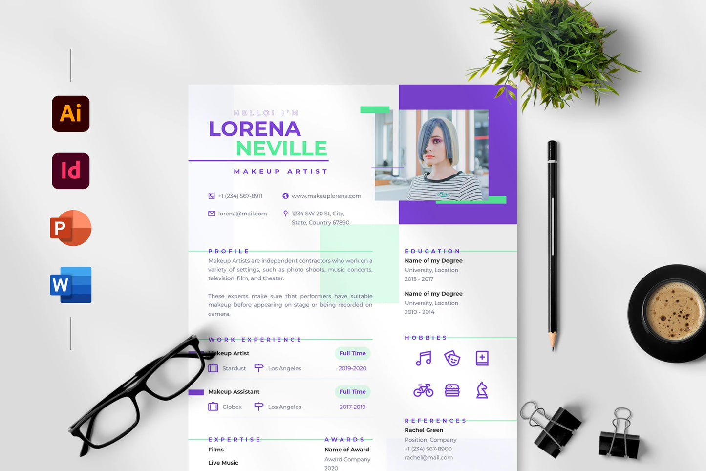 Eva Resume + Cover Letter Template Infographic Templates PowerPoint slides