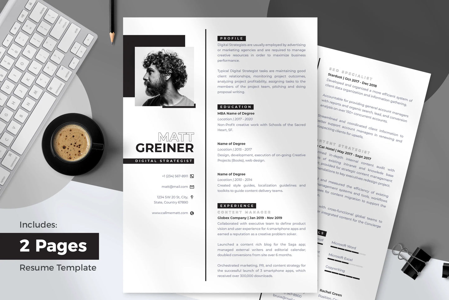 Lean Resume + Cover Letter Template Infographic templates