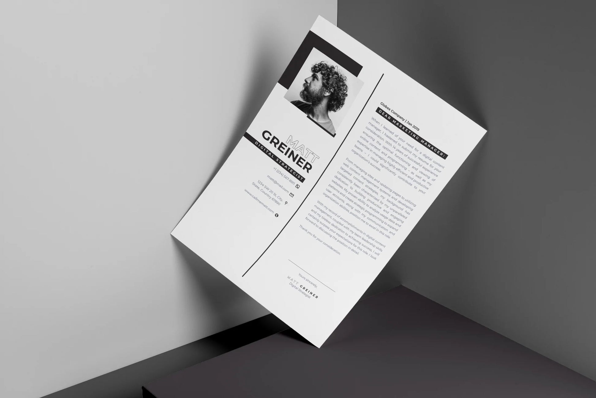 Lean Resume + Cover Letter Template Infographic templates
