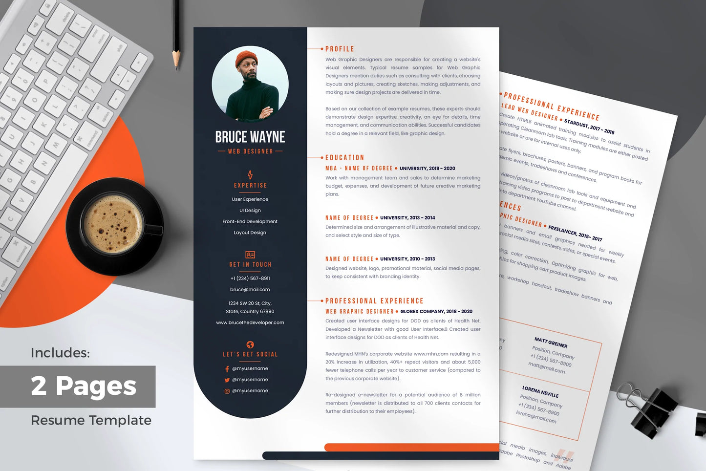 Leo Resume + Cover Letter Template Infographic templates