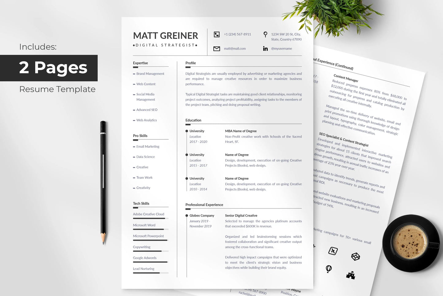 Matt Resume + Cover Letter Template Infographic Templates PowerPoint slides