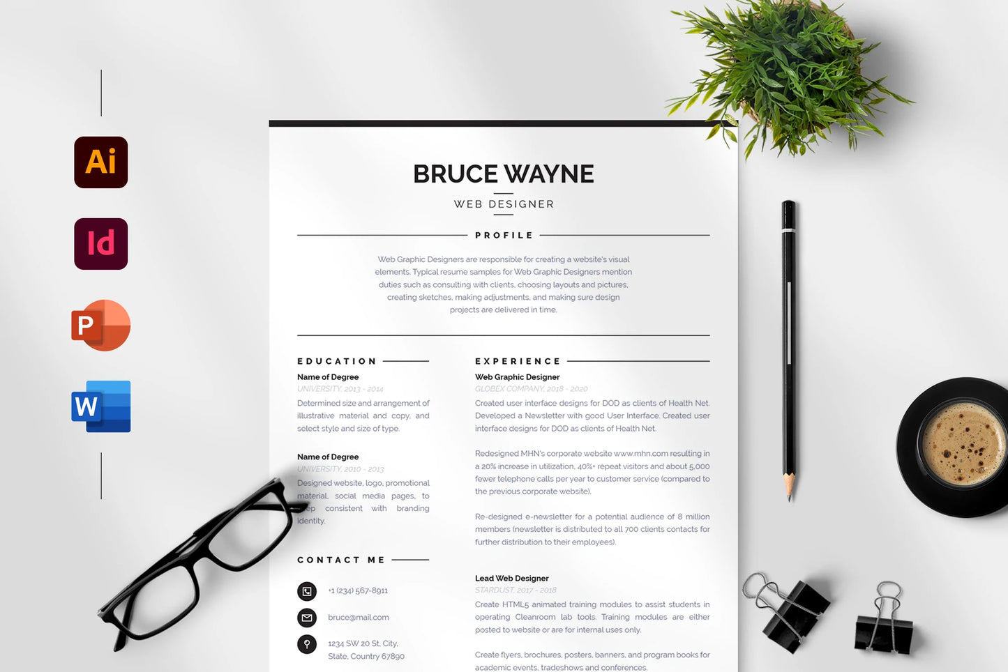 Mila Resume + Cover Letter Template Infographic templates