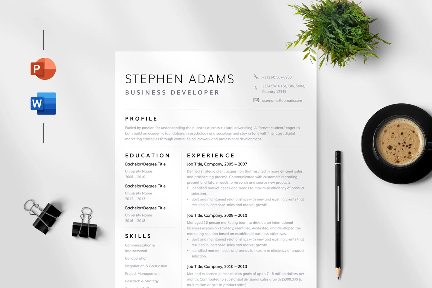 Noah - Resume Template Infographic templates