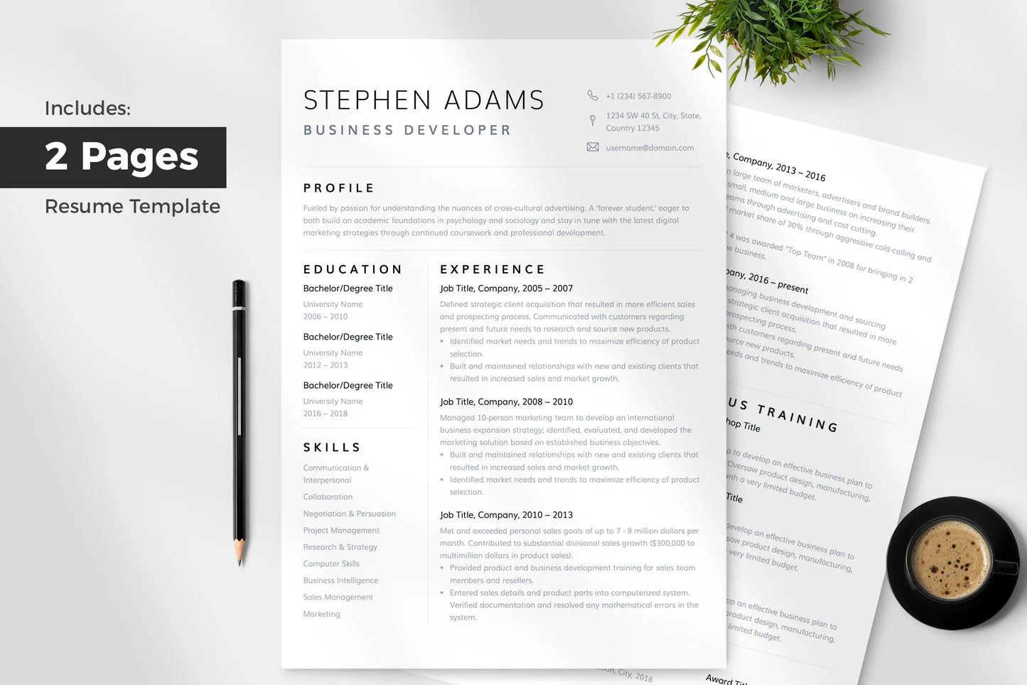 Noah - Resume Template Infographic templates