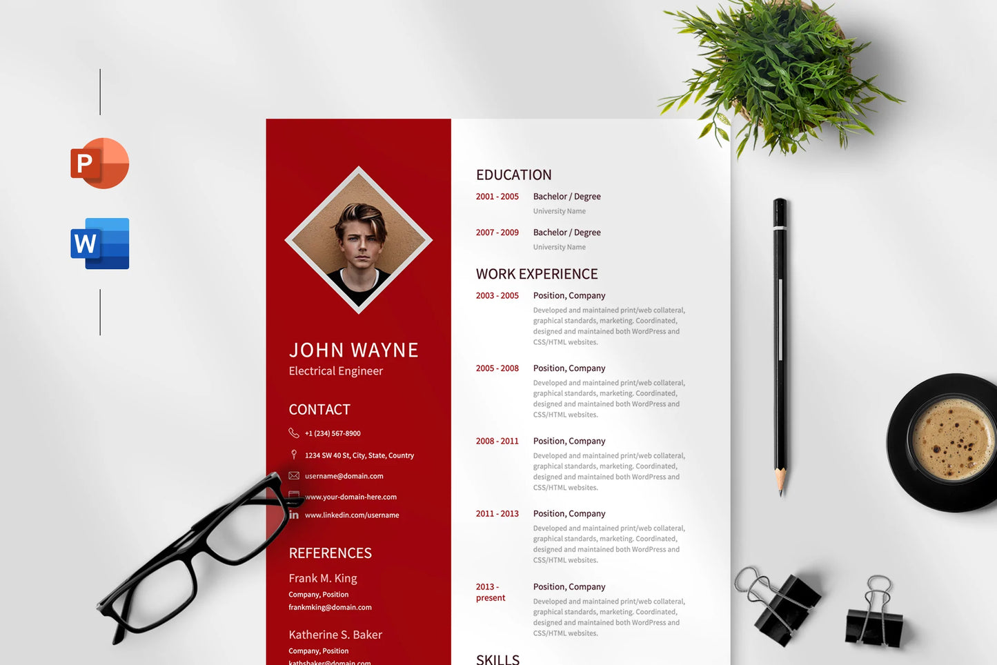 Oliver - Resume Template Infographic Templates PowerPoint slides