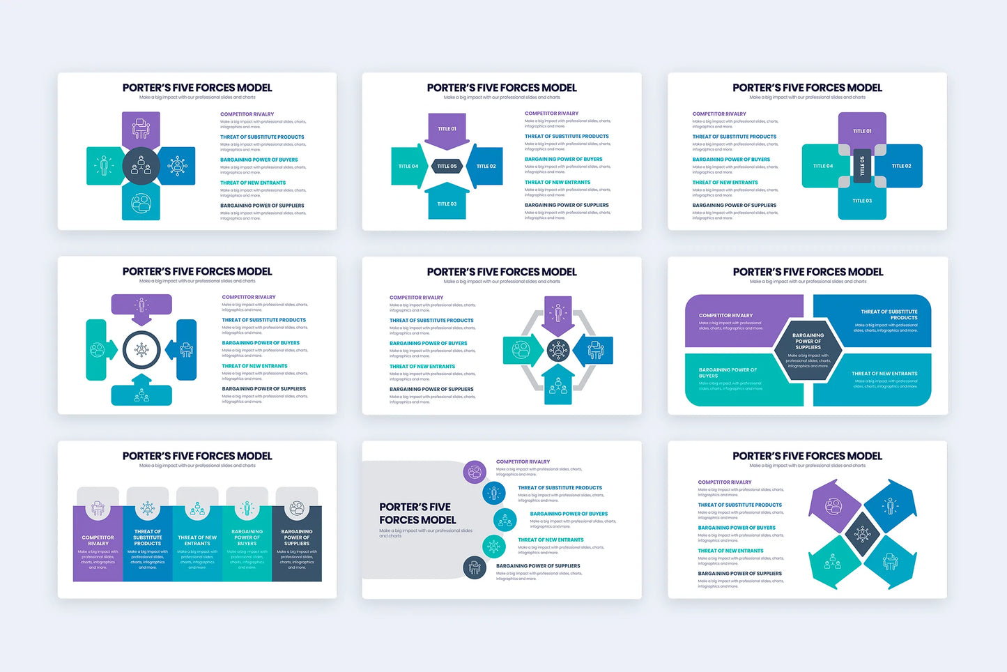 Porter's Five Forces Slides Infographic templates