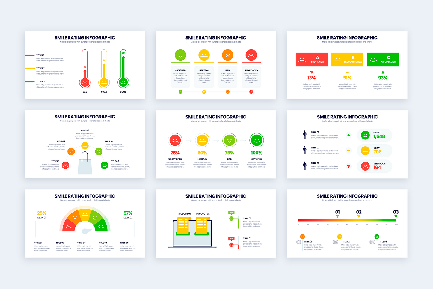 Smile Rating Infographic templates