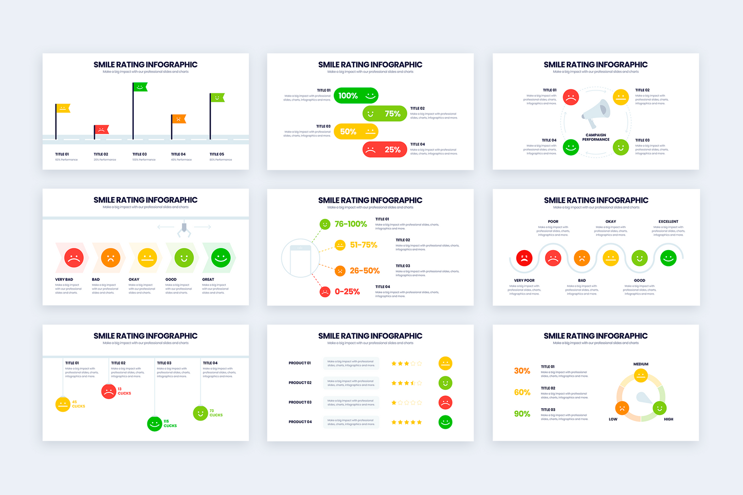 Smile Rating Infographic templates