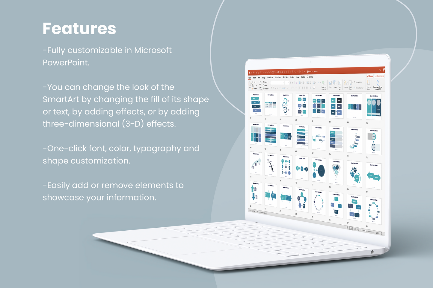 Square Smart Art Posts Infographic Templates PowerPoint slides