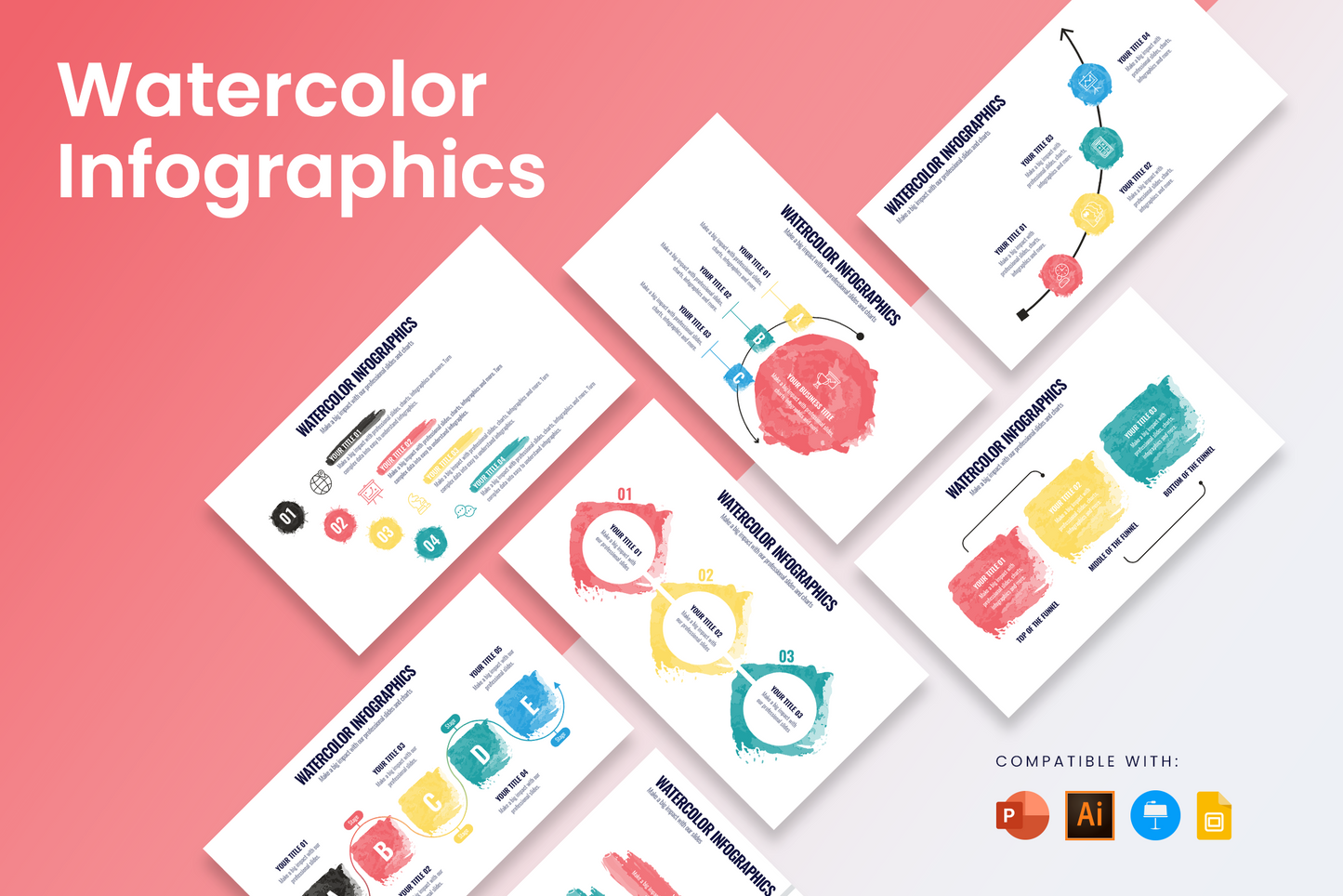 Watercolor Infographic templates