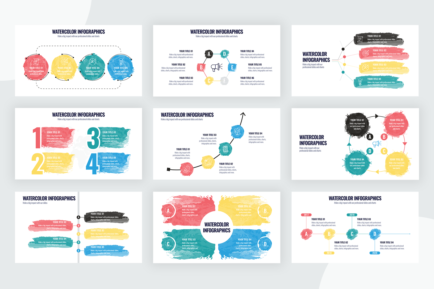 Watercolor Infographic templates