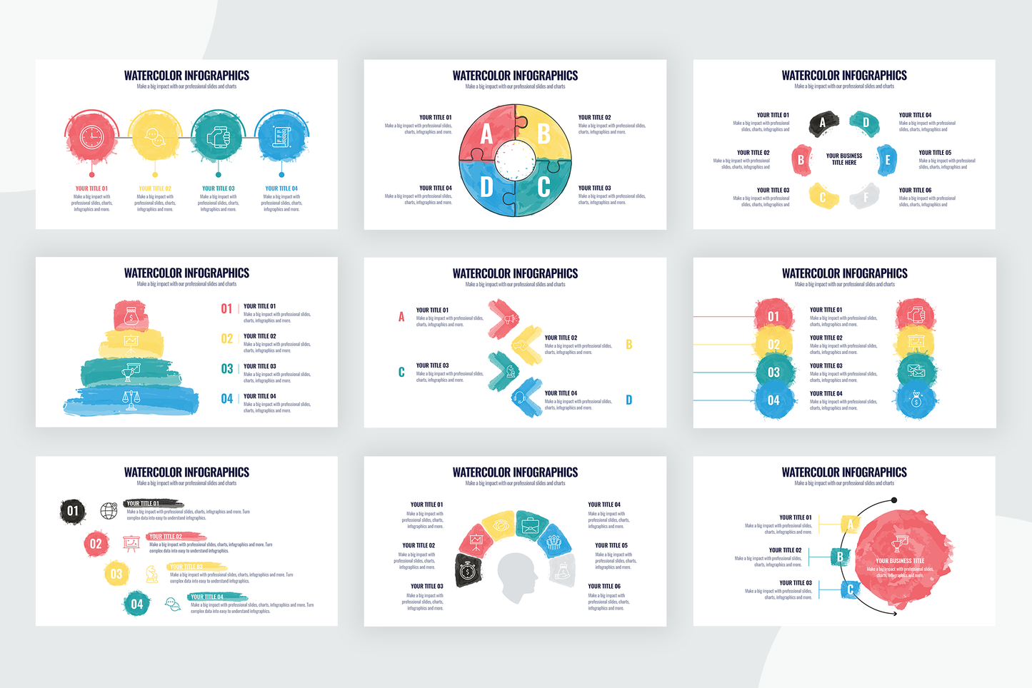 Watercolor Infographic templates