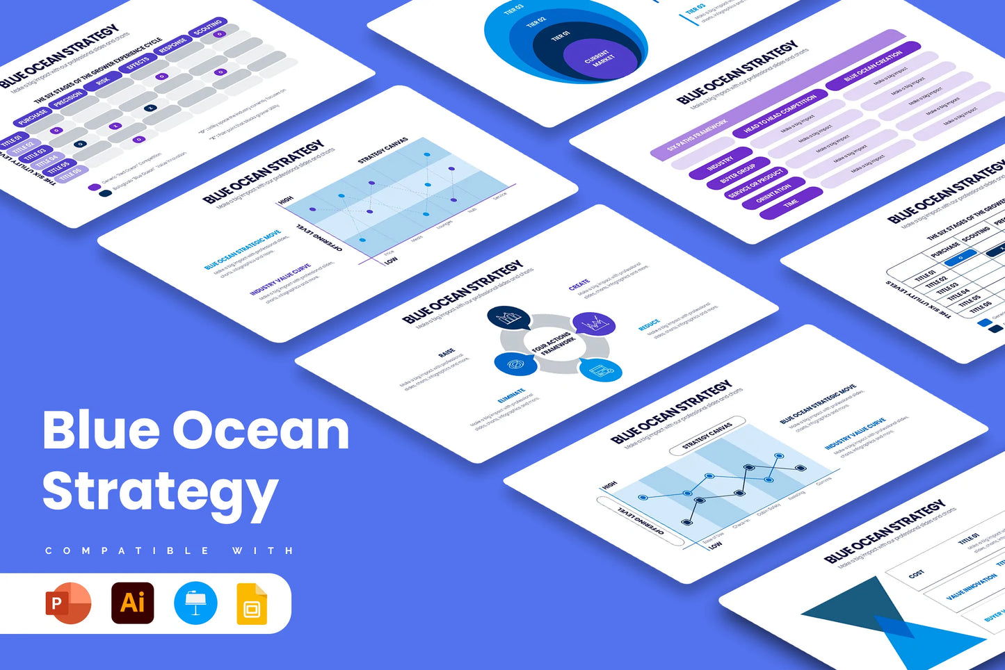 Blue Ocean Strategy  Infographic Templates PowerPoint slides