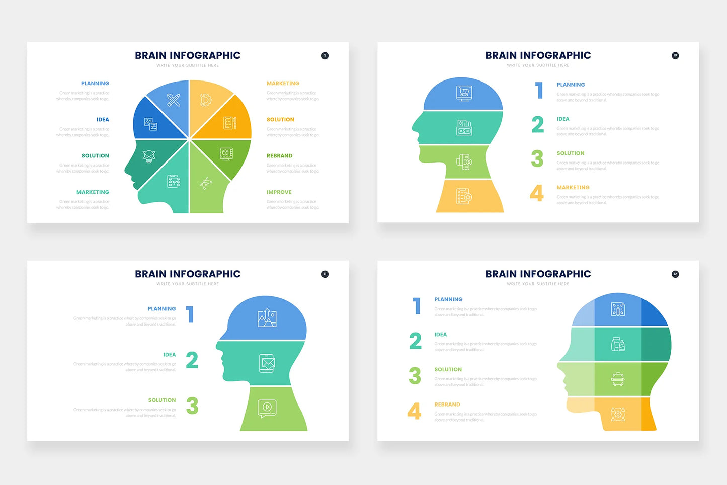 Brain  Infographics template