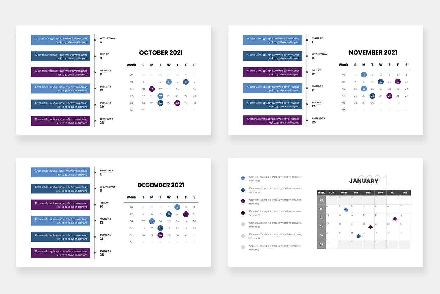 Calendar 2021 Slides Infographic 