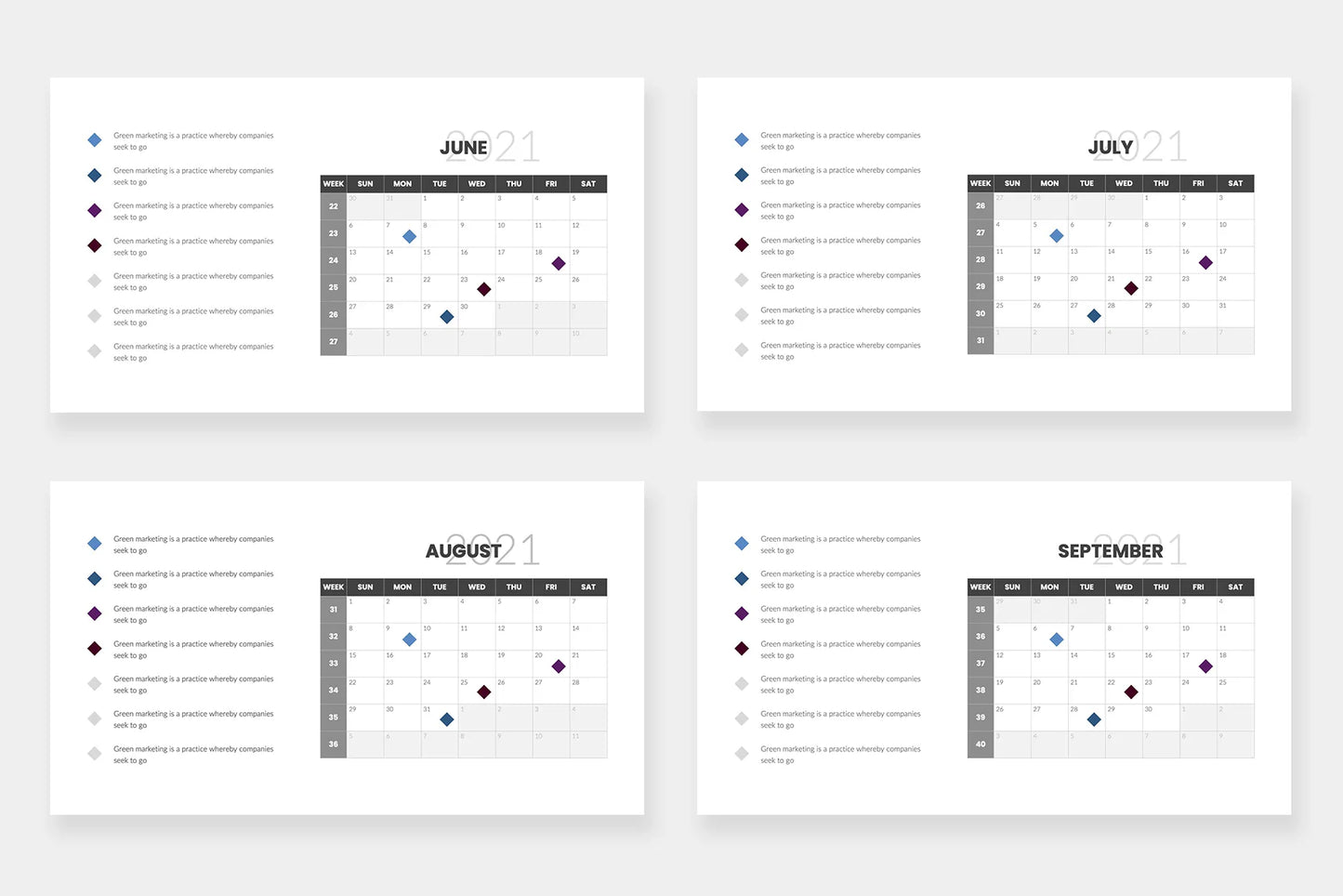 Calendar 2021 Slides Infographic 