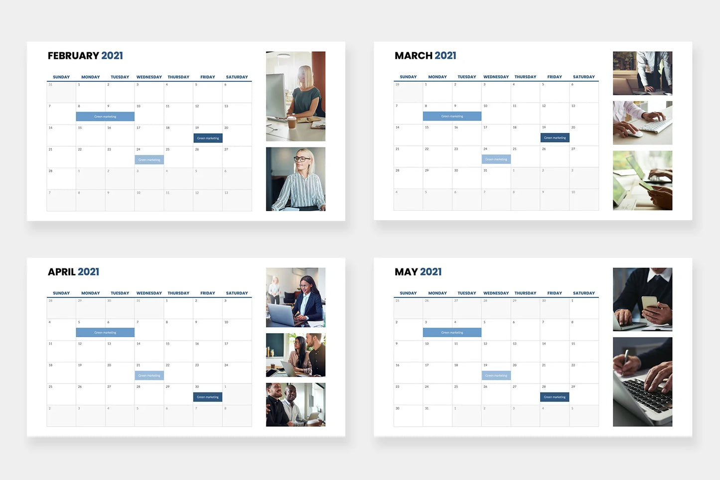 Calendar 2021 Slides Infographic Templates PowerPoint slides