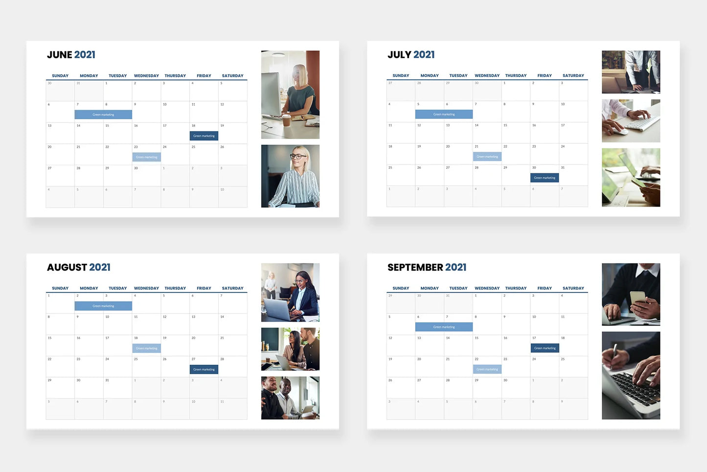 Calendar 2021 Slides Infographic Templates PowerPoint slides