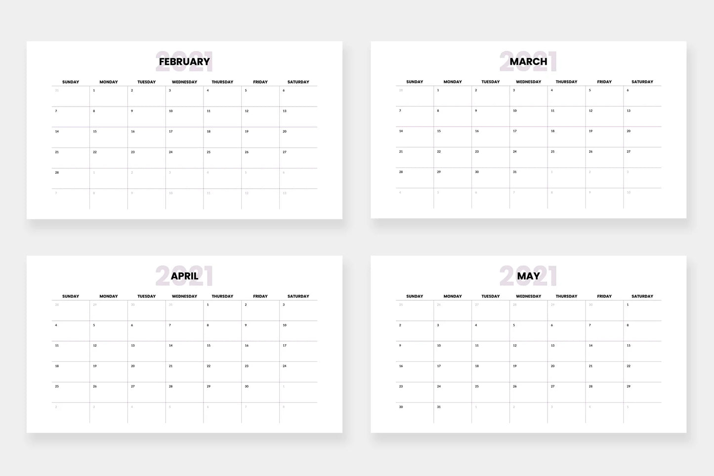 Calendar 2021 Slides Infographics PowerPoint templates