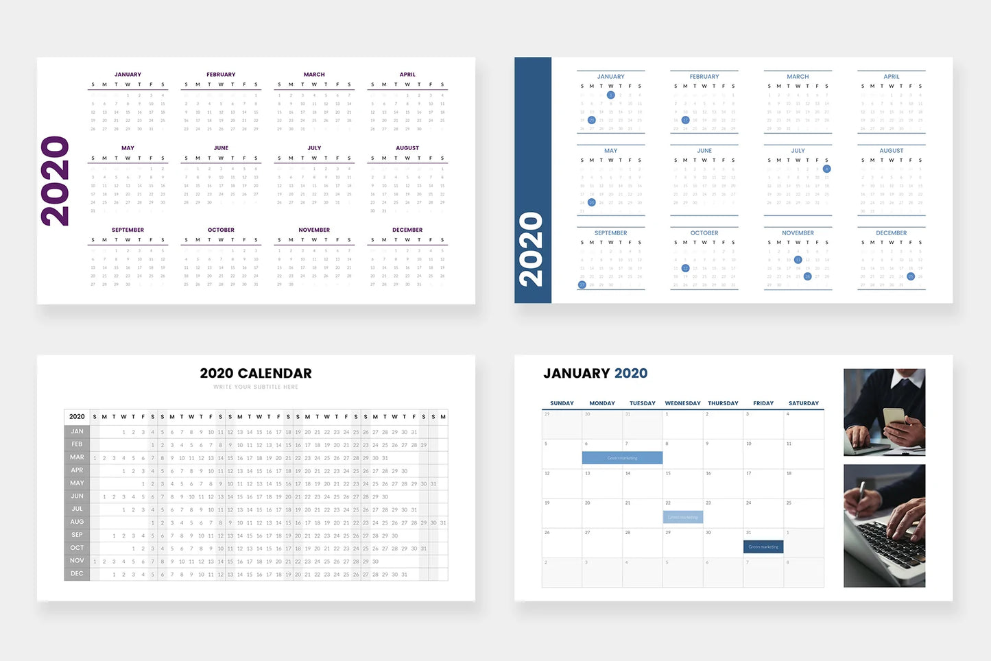 Calendar 2020 Slides Infographic Templates PowerPoint slides