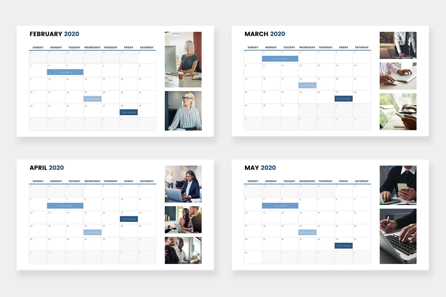 Calendar 2020 Slides Infographic Templates PowerPoint slides